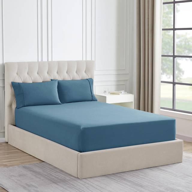 Queen Flannel Fitted Sheet Only with Full Elastic & Built in Corner Sheet Straps to Prevent Shifting - Soft & Breathable Flannel Bottom Sheet  Queen