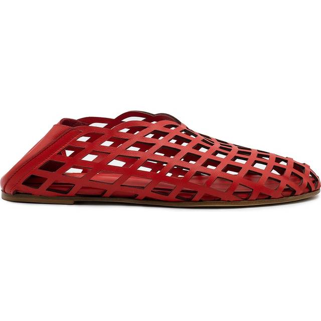 GIA BORGHINI x Helsa Peek-A-Boo Ballerina Flat in Red - Red. Size 36.5 (also in 35, 38, 38.5). (36.5)