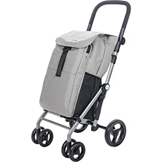 Carlett Lett430 Classic Duo hopfällbar vagn med stor kapacitet, 25 kg, 53L shopping, 9L termoväska och bakficka | Grå