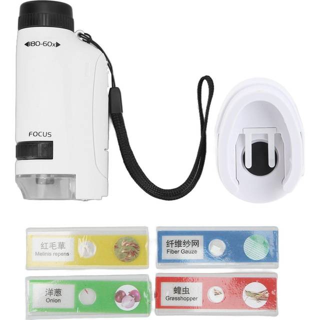 2211 Small Handheld Round Handle Microscope 60X to 120X Mini Pocket Microscope with LED Light
