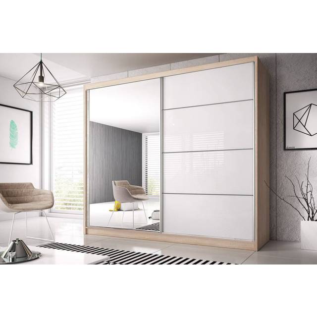 Gulledge 2 Door Sliding Wardrobe - White (86&#34; H x 92&#34; W x 24&#34; D)