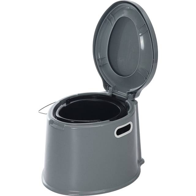 (Grey) Portable Travel Toilet Compact Potty Bucket Seats Waste Tank Lightweight Outdoor Indoor Toilet For Camping Hiking Boating Caravan Campsite Hosp