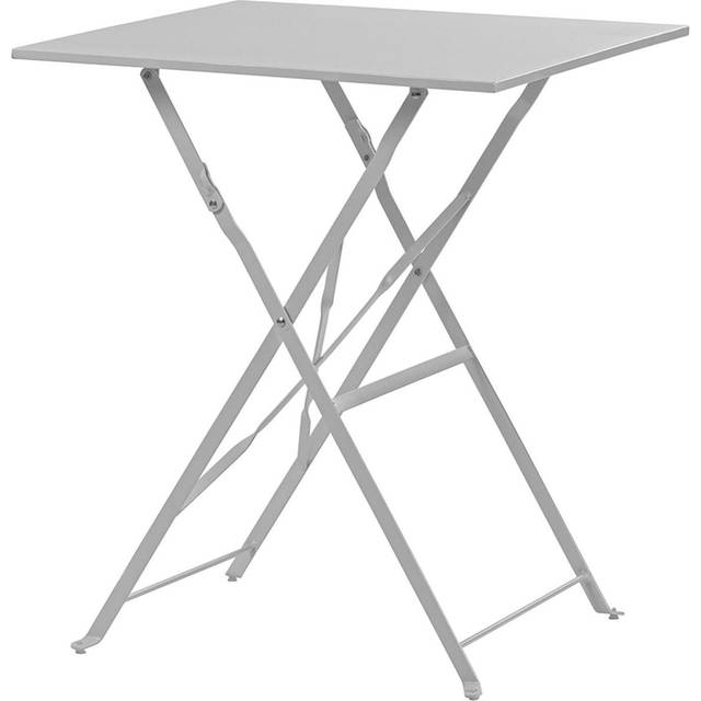 Harbour Housewares Square Metal Folding Patio Bistro Table - 60cm - White, White