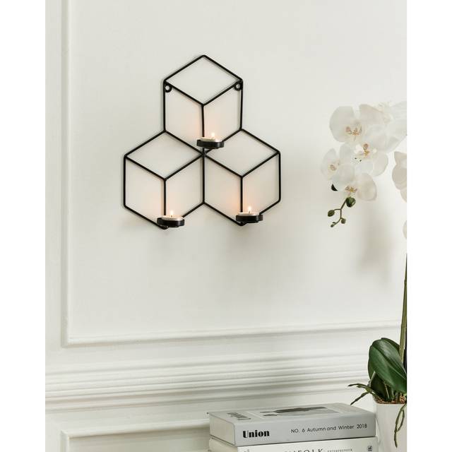 TAROUCA Metal Wall Wall Sconce - Black (31cm H X 32cm W X 7cm D)