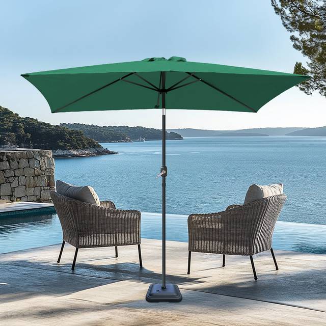300cm Market Parasol - Green (300cm W X 200cm D)