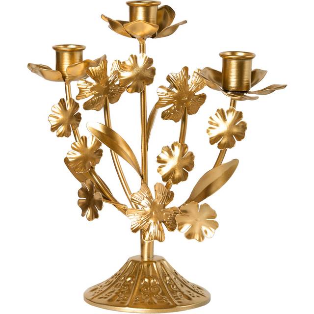 RAMADA 25Cm Metal Tabletop Candelabra - Gold (25cm H X 24cm W X 10cm D)