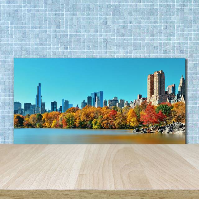 Splashback - Backsplash - Cooker Hob Wall Splashback - Kitchen Wall Panels - Heat Resistant - Toughened/Tempered Safety Real Glass - 100X50cm - Sights - Multicoloured (Kitchen)