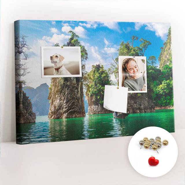 Maddoc Wall Mounted Cork Board - Multicolour (40cm H X 60cm W X 2.5cm D)