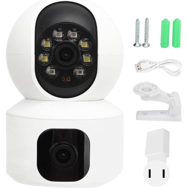 Smart Security Camera Night Vision 360 Degrees HD Camera Durable 1080P WIFI Cam for Home Library US Plug