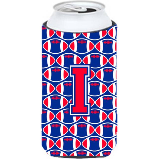 Letter I Football Crimson and Yale Blue Tall Boy Beverage Insulator Hugger CJ1076-ITBC