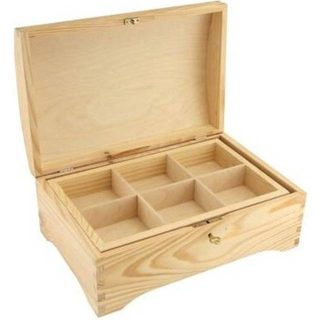 Pinewood Jewellery Box with Key 30x20x13 cm