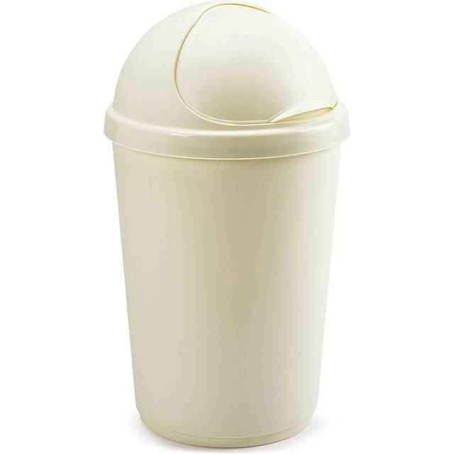 Whitefurze Bullet Bin and Lid, 50L, Cream