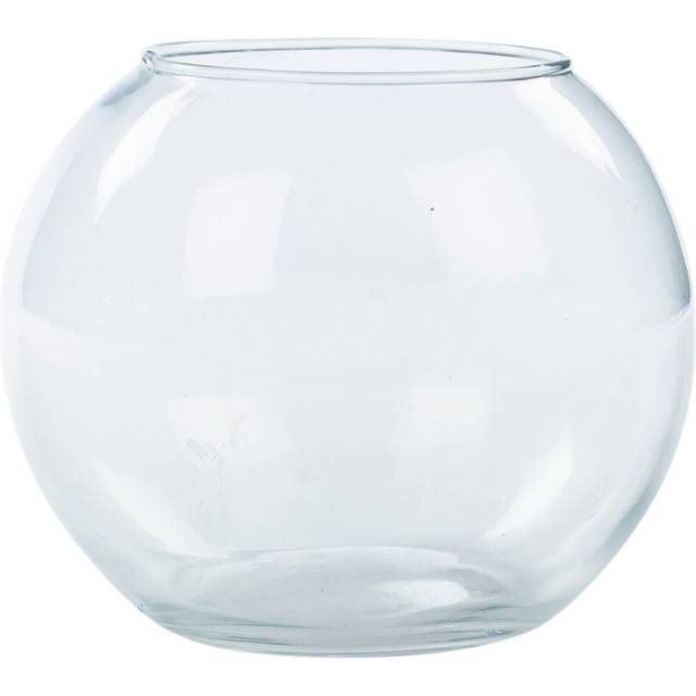 (  Small) Recycled Clear Glass Round Flower Pot Fish Bowl Vase Floral Display Centrepiece