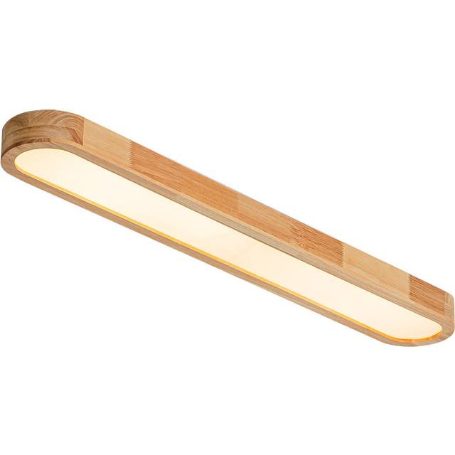 Muscato 1-Light 95cm Farmhouse Wooden Round-Corner LED Flush Mount Ceiling Light - Natural (12.7cm H X 238.76cm W X 35.56cm D)