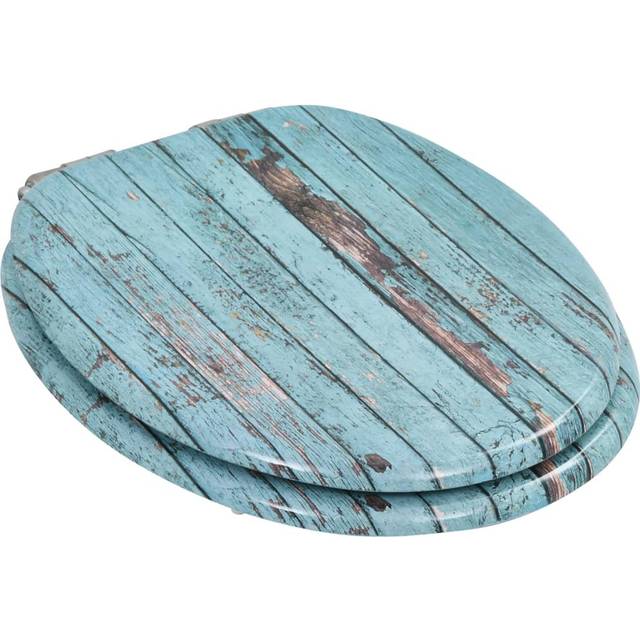 Jakarta Soft Close Round Standard Toilet Seat - Blue (50cm H X 37.8cm W X 437cm D)