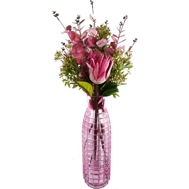 Pack of 6 x 55cm Artificial Foliage Stem with Pink Berries