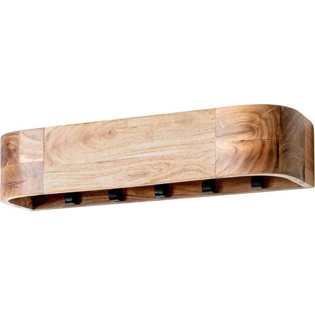 Solid Wood Wall Mounted Required 5 - Hook Coat Rack - akazie (13cm H X 60cm W X 20cm D)