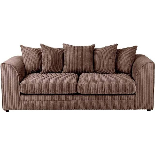 Chelsea Jumbo Cord Fabric 3-Seater Sofa - Brown (76cm H X 190cm W X 91.44cm D)