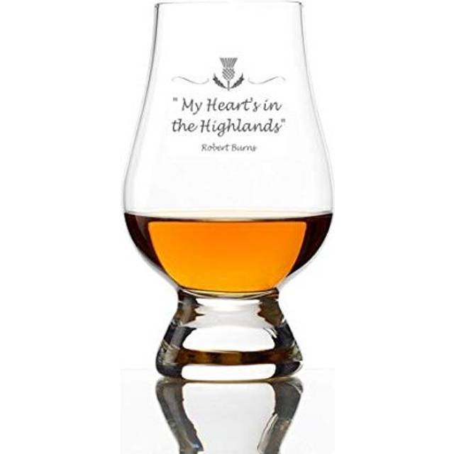 Official Glencairn Scottish Whisky Glass Engraved with 'My Heart is in The Highland's' Robert Burns Quote | Made in Scotland