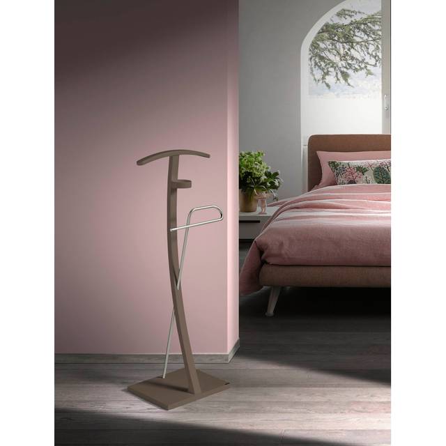 Valet Stand Made Of Beech Wood And Metal - Moka