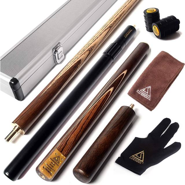 57 Handcraft 3/4 Jointed Snooker Cue with Mini Butt End Extension Packed in Aluminium Cue Case (D305)