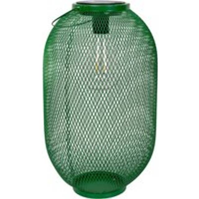 Metal Mesh Basket Solar Powered Outdoor Garden Lantern Light - Dark Green - One Size