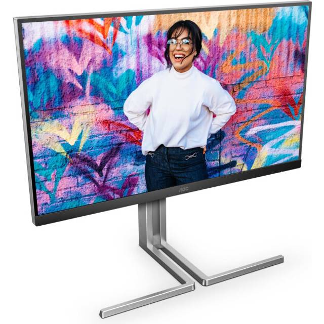 AOC Q27U3CV Graphic Pro - 27 inch QHD monitor, speaker, height adjustable, HDR400 (2560x1440, 75 Hz, HDMI, DisplayPort (in/out), USB-C (96 W PD), USB