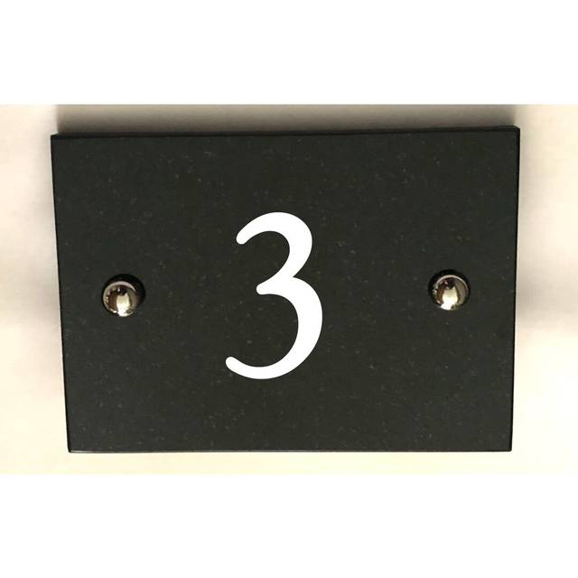 Brumby 10Cm H Stone House Number - Black (10cm H X 14cm W X 1cm D)