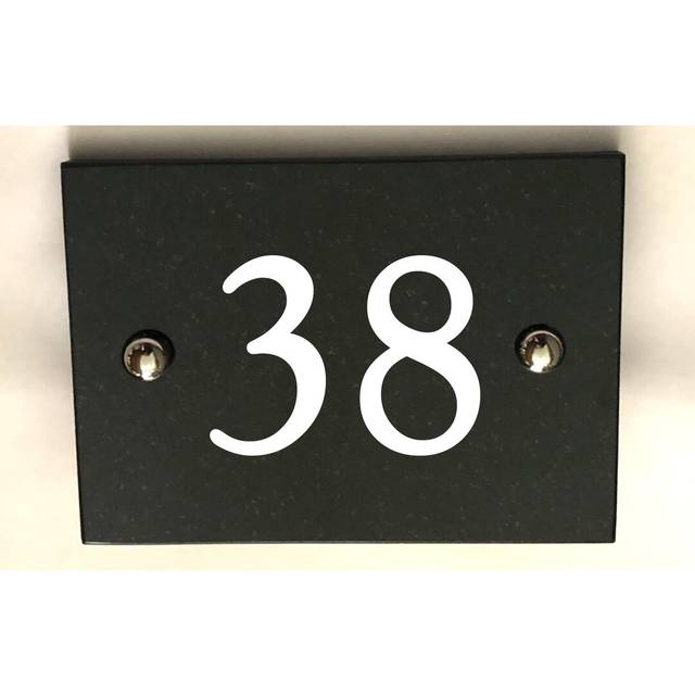 Brumby 10Cm H Stone House Number - Black (10cm H X 14cm W X 1cm D)