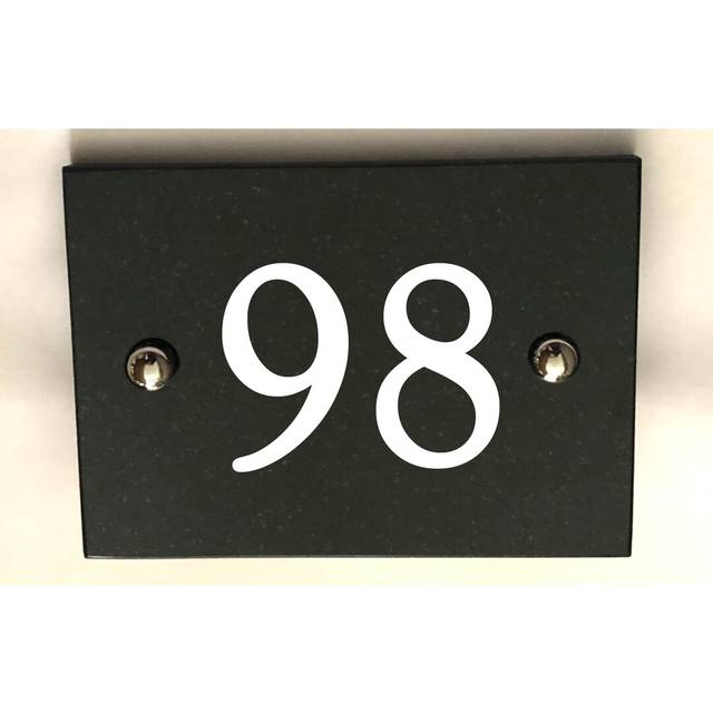 Brumby 10Cm H Stone House Number - Black (10cm H X 14cm W X 1cm D)