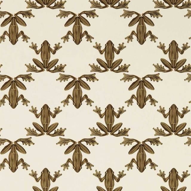 Wood Frog 10.05m x 52cm Wallpaper Roll - Parchment (1,005cm L X 52cm W)