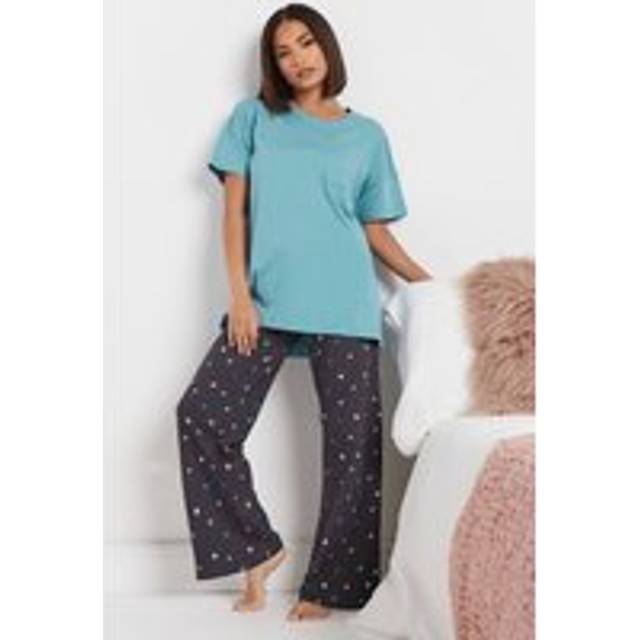 Pixiegirl Blue Star Print Short Sleeve Pyjama Set 12-14 Pixiegirl | Petite Women's Pyjamas