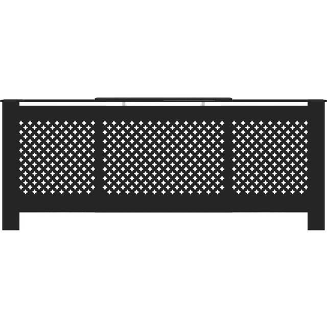Apollonia MDF Radiator Cover - Black (81.5cm H X 205cm W X 20.5cm D)