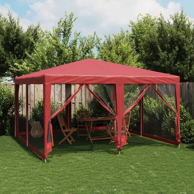 Manatuto 3m x 3m Steel Party Tent - Red (400cm W X 400cm D X 268cm H)