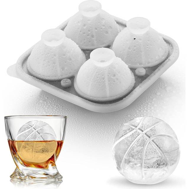 Silicone Basketball Ice Cube Molds Fun Shapes,Novelty Basketball Gifts,5.6 cm Large Craft Round Ice Ball Molds for Game Day,Whiskey,Cocktails,Bourbon
