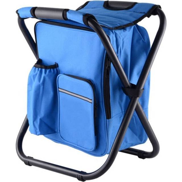 (Blue) 2 in 1 Backpack Chair Folding Camping Chair Bag Fishing Stool Convenient Wear-resistantv for Outdoor Hunting Climbing Equipment