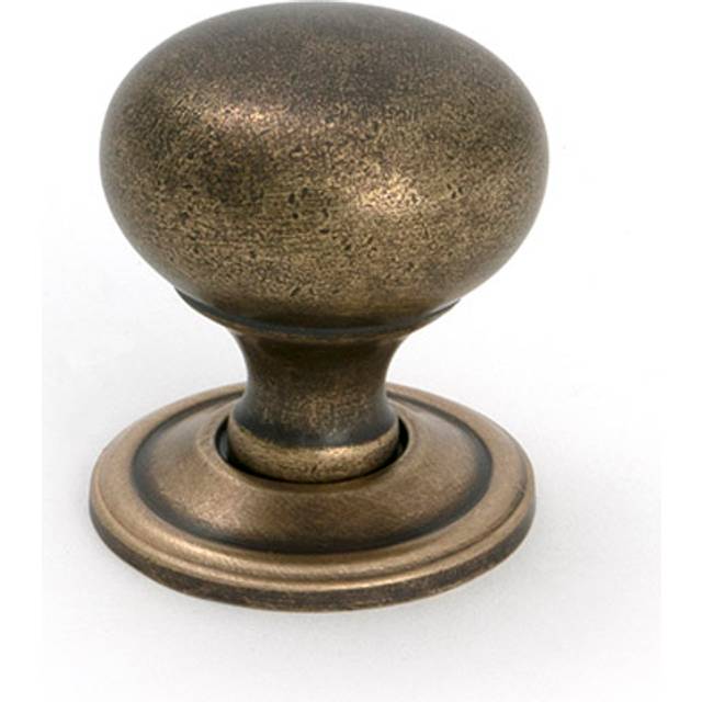 Mushroom Cabinet Knob - Burnished Brass (1.30&#34; Knob Diameter)