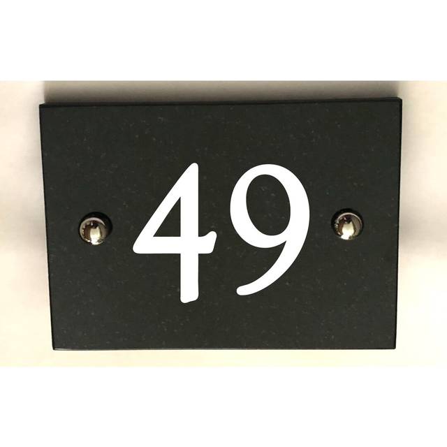 Brumby 10Cm H Stone House Number - Black (10cm H X 14cm W X 1cm D)