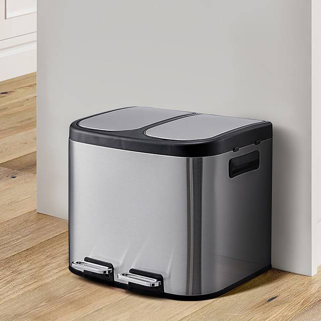 Anaum Stainless Steel Step-On Trash Can - 5.3L - Sand Steel (5.3L)
