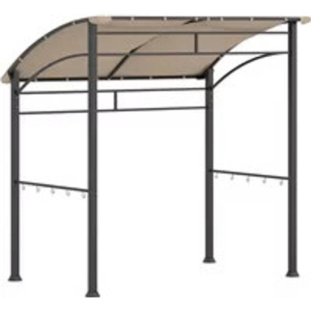 Outsunny 2.2 x 1.5 m BBQ Gazebo Tent Sun Shade with Canopy, Khaki