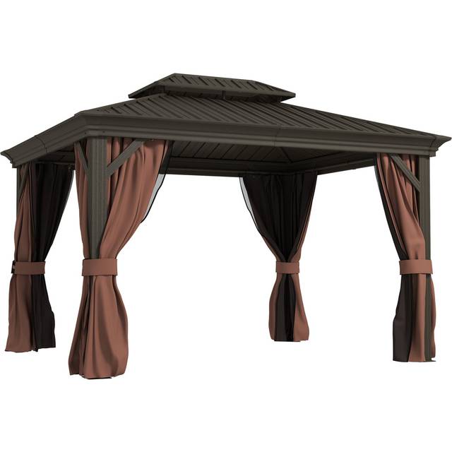 12 Ft. W x 10 Ft. D Aluminum Hardtop Gazebo - Grey (365cm W X 300cm D X 281cm H)