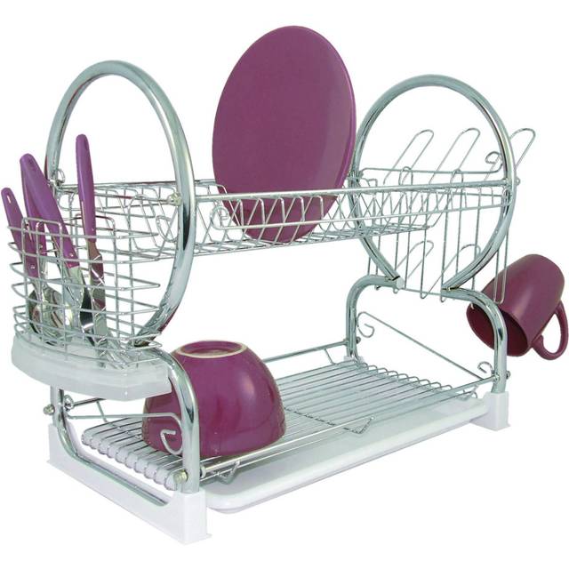 2 Tier Dish Drainer with Tray I - White