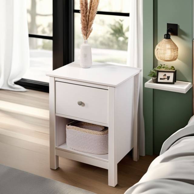 Cintron Solid Wood Nightstand Cintron (Set of 2) - White (66cm H X 47cm W X 40cm D)