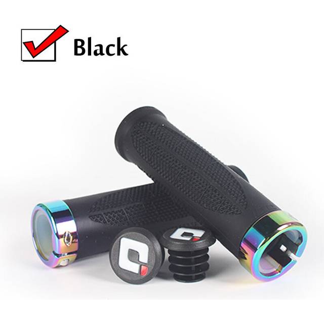 (a-Model 3-Black) ODI Bicycle Handles Lockable Bike Handlebar Grips Soft Silicone Mountain Bike Grips Shock-absorption Mtb Cuffs with Bar End Plug
