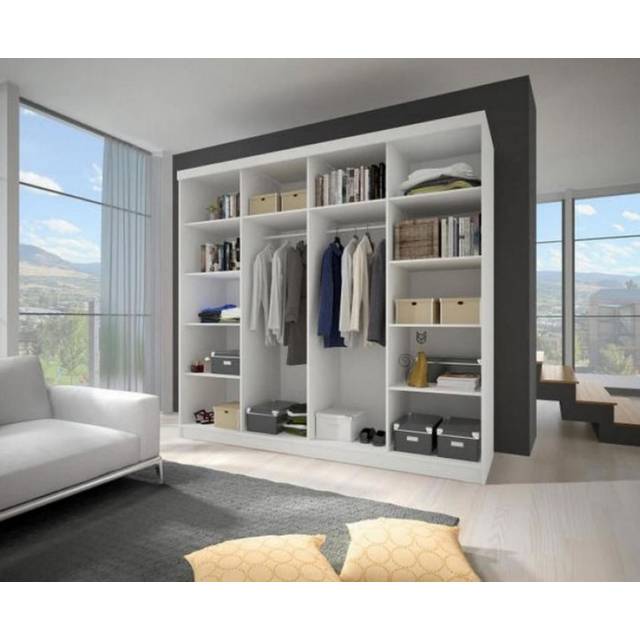 Latitude Run Gulledge 2 Door Sliding Wardrobe White/White 86" H x 92" W x 24" D