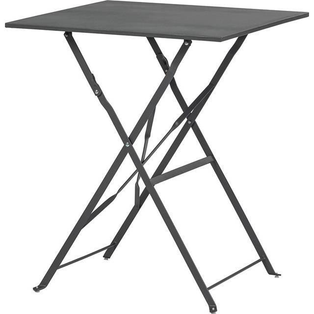 Harbour Housewares Square Metal Folding Patio Bistro Table - 60cm - Grey, Grey