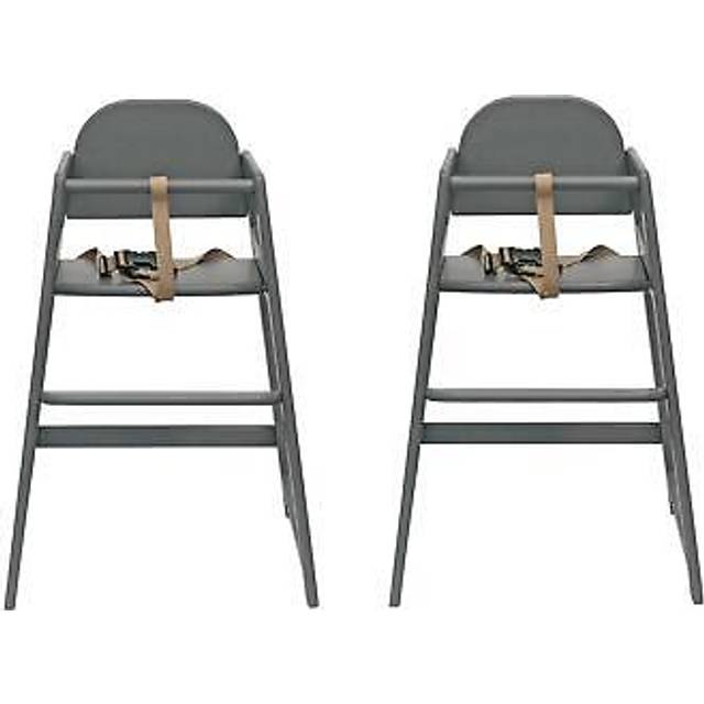 Safetots Two Pack Of Simply Stackable Wooden High Chairs, Grey, Highchairs For Baby And Toddler, Stylish And Practical - One Size