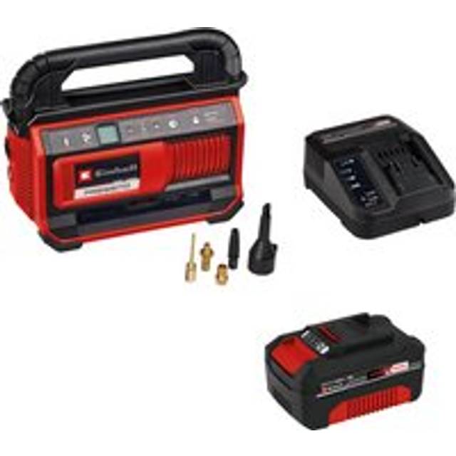 Einhell PRESSITO 18/25 18v Cordless or Mains Air Compressor and Inflator 1 x 4ah Li-ion Battery Charger