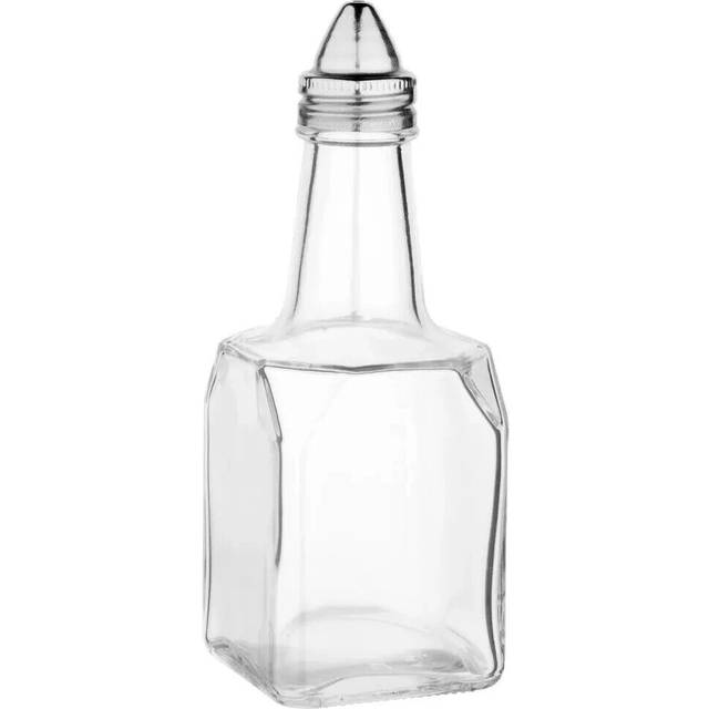 Glass Vinegar Bottle 170ml with Metal Lid for Oil Soy Sauce Balsamic Dressing