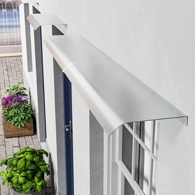Dakota Fields 200cm W x 33cm D Plastic Cover Retractable Door / Window Awning - transparent (3.5cm H X 200cm W X 33cm D)